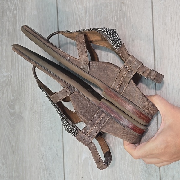 Aetrex Women Brown Beaded Thong Sandals Shoes Sz 39/8.5 - Picture 9 of 14